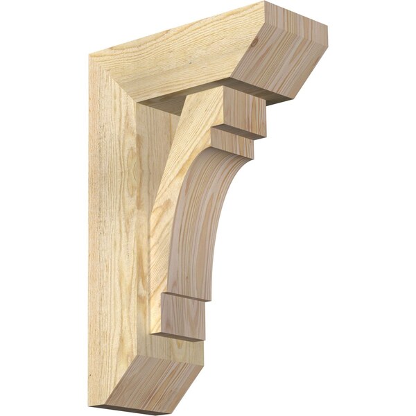 Ekena Millwork Merced Slat Rough Sawn Bracket w/ Offset Brace, Douglas Fir, 6"W x 14"D x 22"H BKT0604X14X22MRC06RDF - main